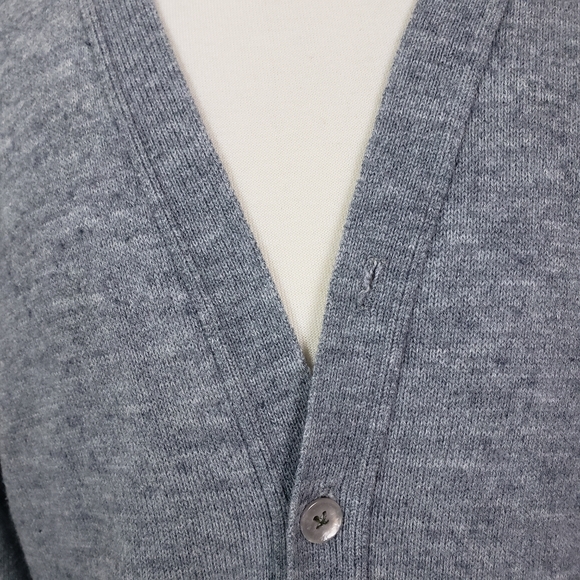 Vinatge USA Lord Jeff Grey Wool Blend Woven Cardigan Sweater with Pockets XL - Picture 3 of 4